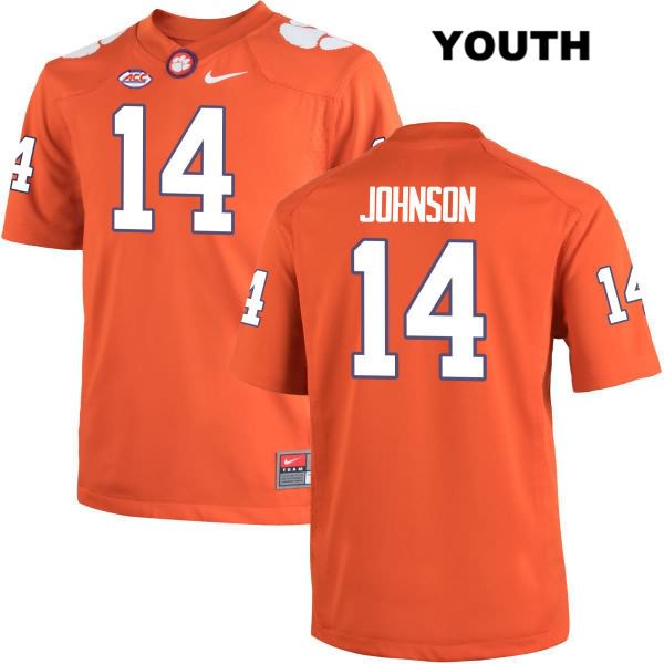 Youth Clemson Tigers #14 Denzel Johnson Stitched Orange Authentic Nike NCAA College Football Jersey BGI1746DM